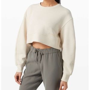 Lululemon Soft Ambitions Cropped Crew sz L/XL